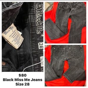 Black Miss Me Jeans Size 28